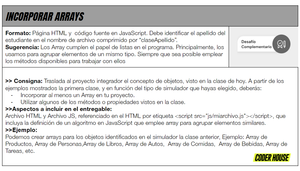 Desafíos complementarios