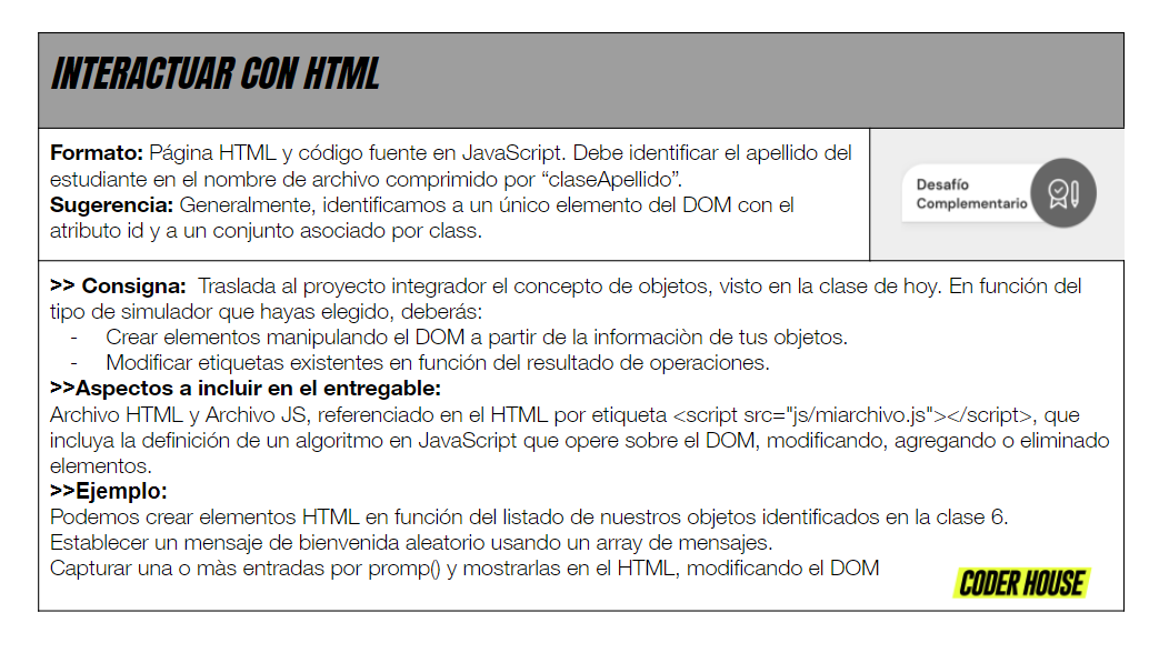 Desafíos complementarios